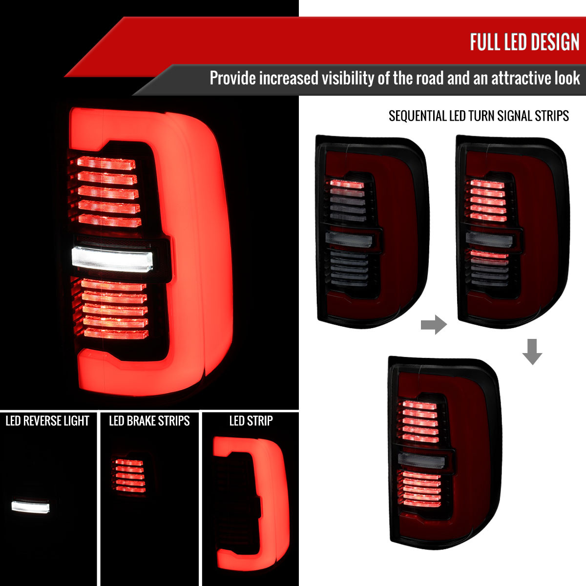 2019-2024 Dodge RAM 1500 Tail Light w/ Sequential Turn Signal LED