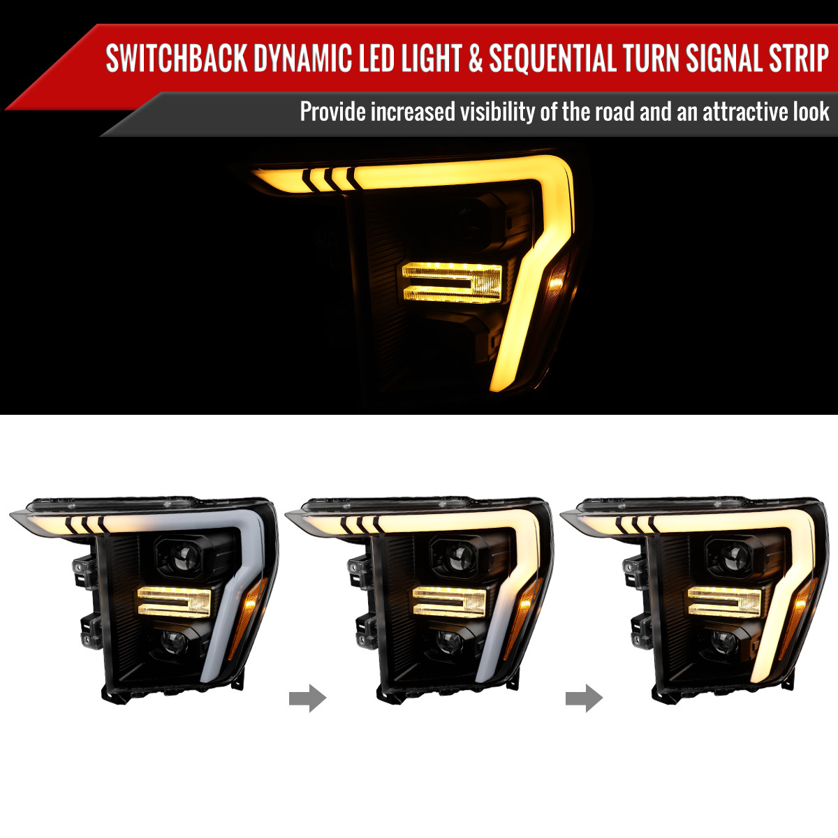 2021-2023 Ford F-150 Projector Headlight w/ Switchback Sequential