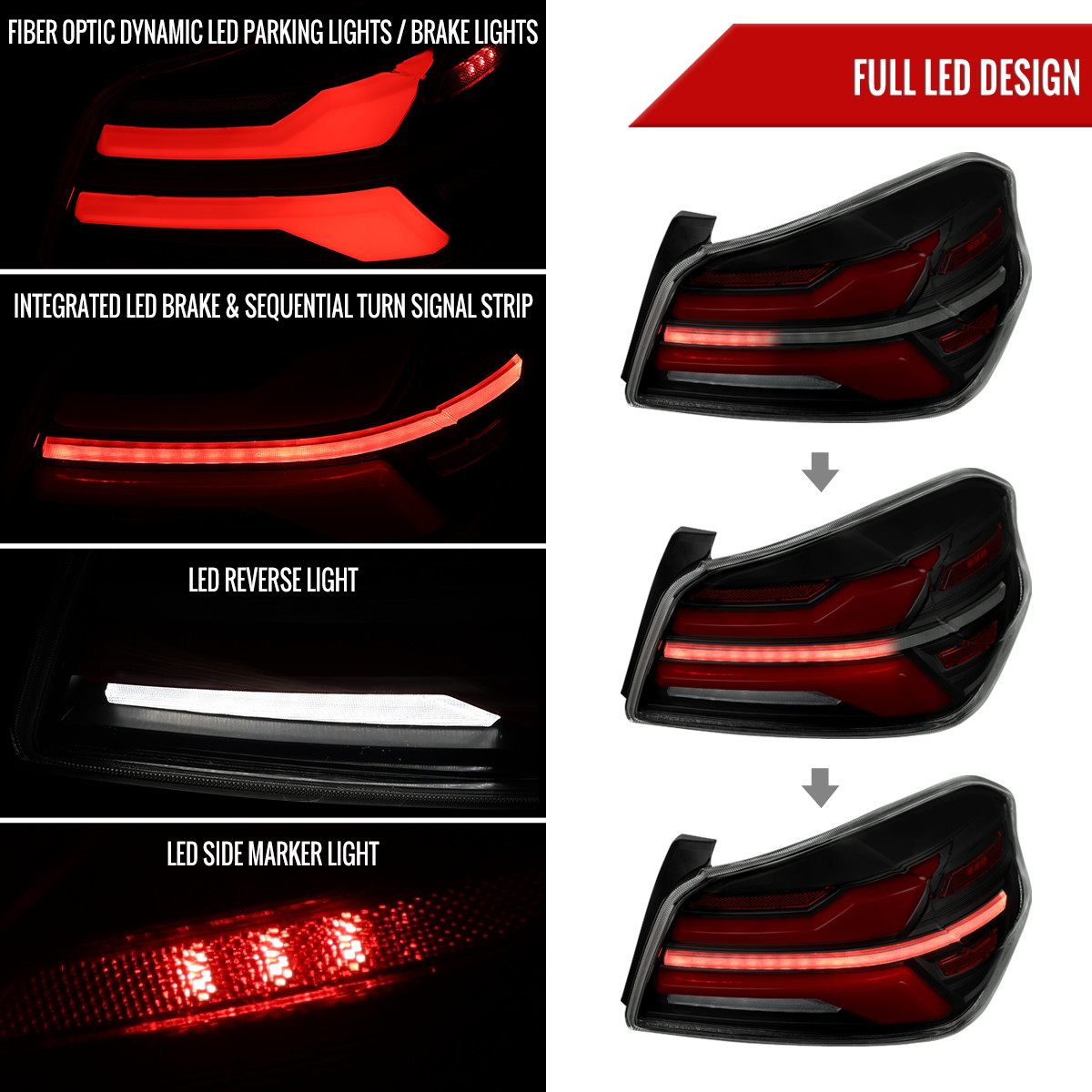 2015-2021 Subaru WRX STi Tail Light w/ Sequential Turn Signal LED
