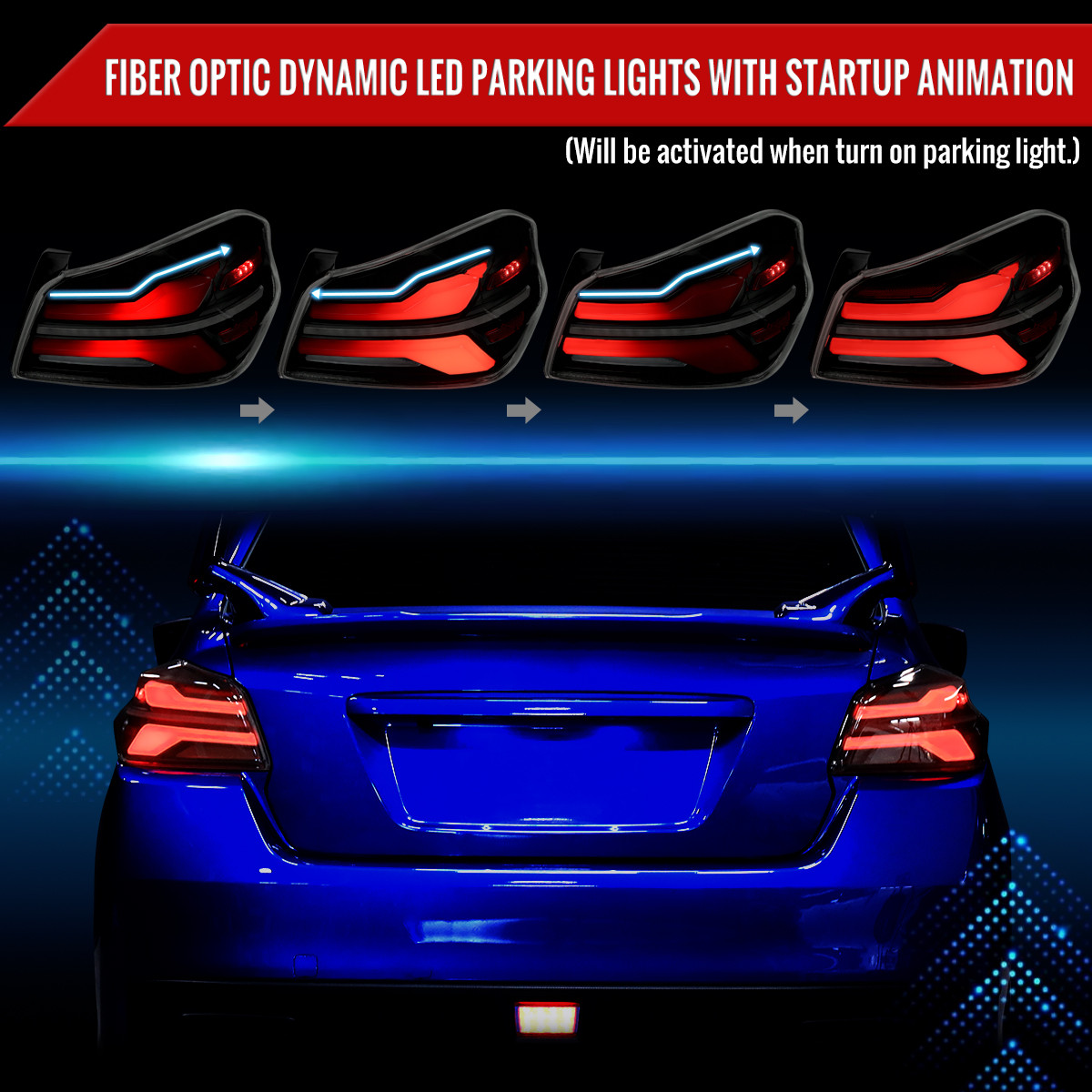 2015-2021 Subaru WRX STi Tail Light w/ Sequential Turn Signal LED