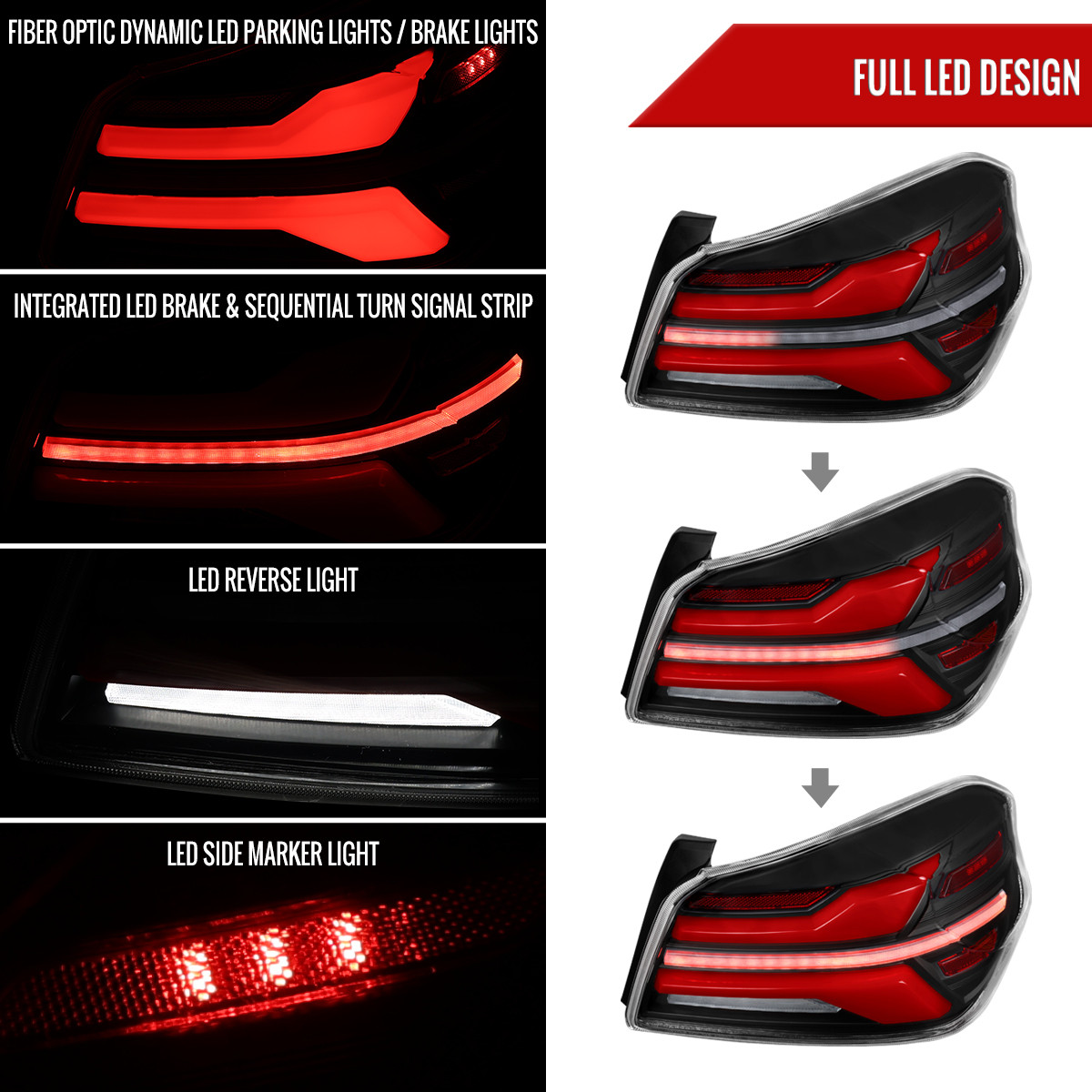 2015-2021 Subaru WRX STi Tail Light w/ Sequential Red LED Turn