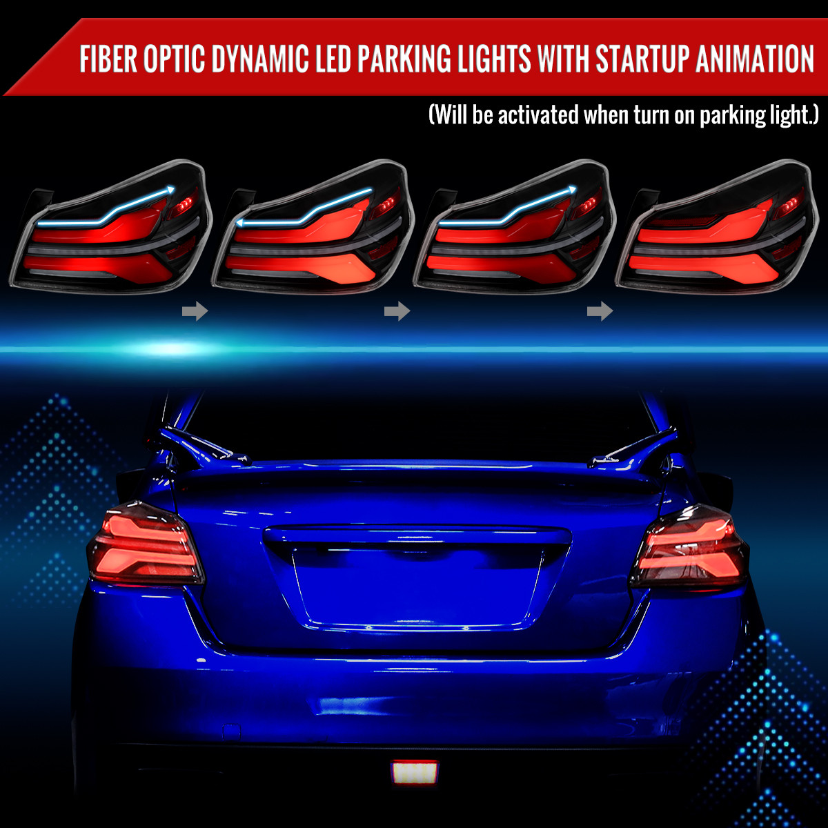 2015-2021 Subaru WRX STi Tail Light w/ Sequential Red LED Turn