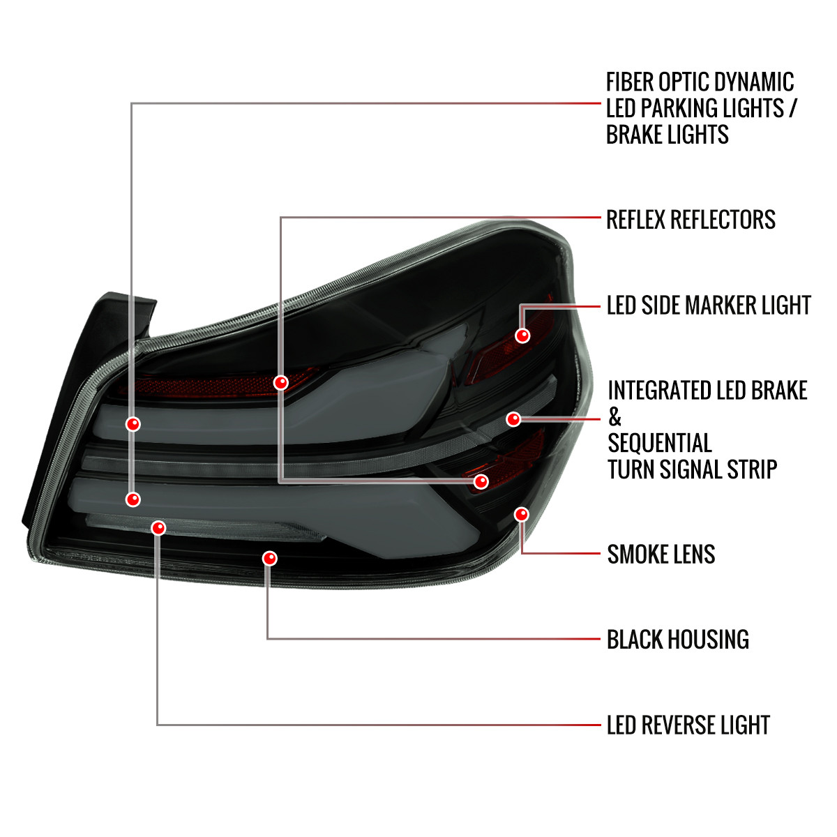 2015-2021 Subaru WRX STi Tail Light w/ Sequential LED Turn SignaL