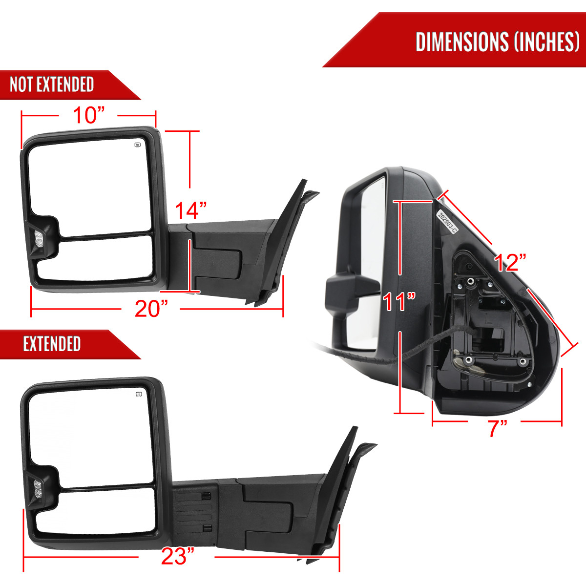 2007-2013 GMC Sierra Silverado 1500 Power Adjustable, Heated