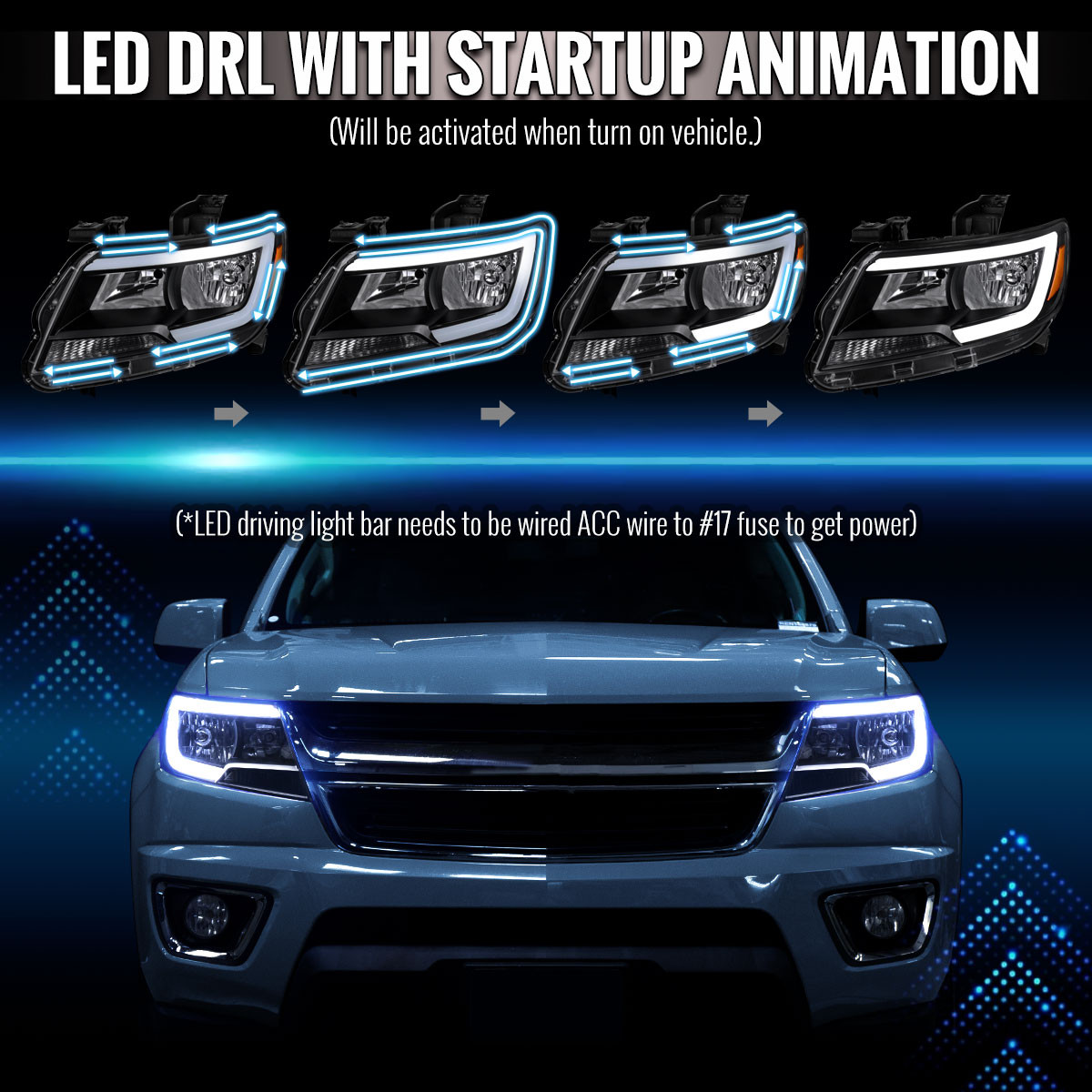 2015-2022 Chevrolet Colorado Factory Style Headlights with