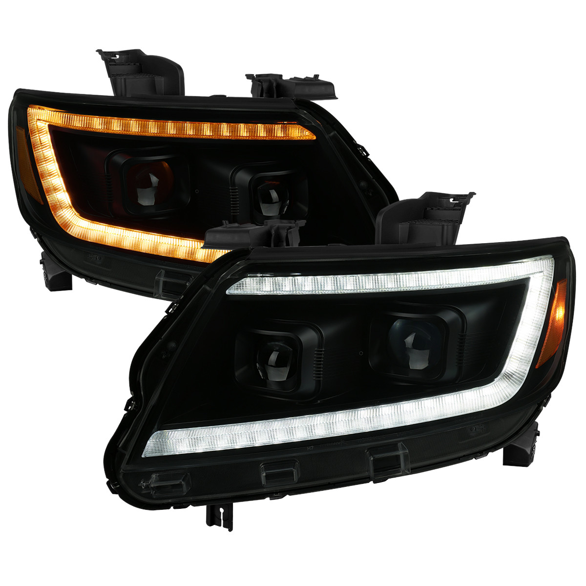 ZMAUTOPARTS シーケンシャルシグナル LED DRL ブラックプロジェクター