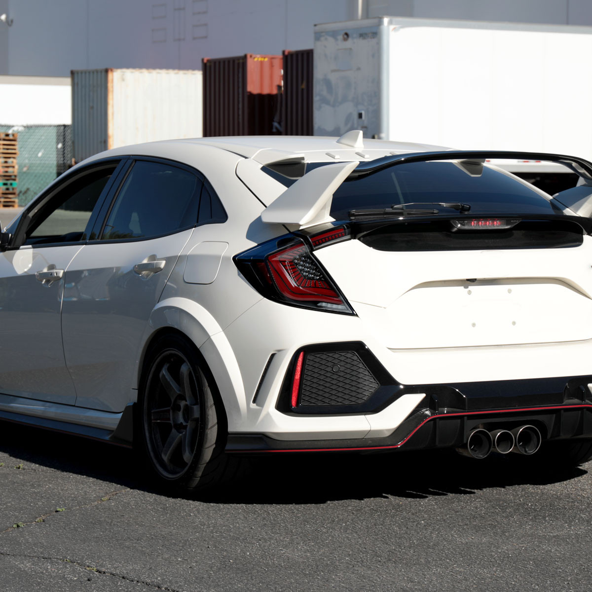 Maxcomotors Black LED Tail Lights For 2017-2021 Honda Civic Hatchback – Sequential Turn Signals