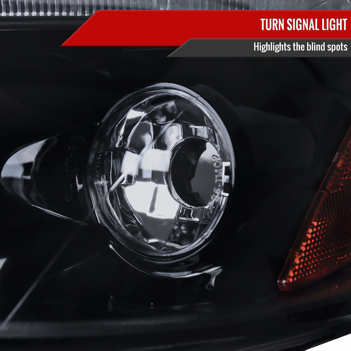 Spec-D Tuning Glossy Black Halo LED Projector Headlight Mesh Hood Grill Compatible 2003 2008 Toyota Corolla Left Right Pair Headlamps Assembly