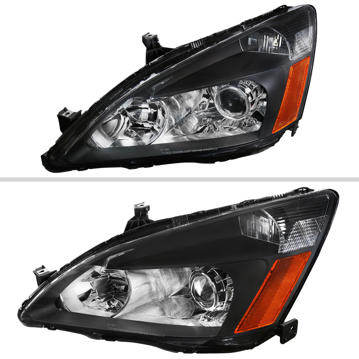 20032007 Honda Accord Retro Style Projector Headlights w/ Amber