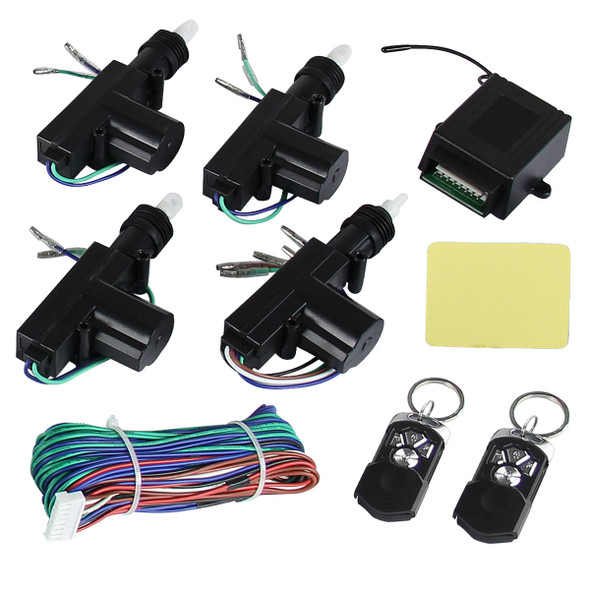 Universal Remote Keyless Power Door Lock/Unlock Entry Kit w/ 4-Function Remote Controls