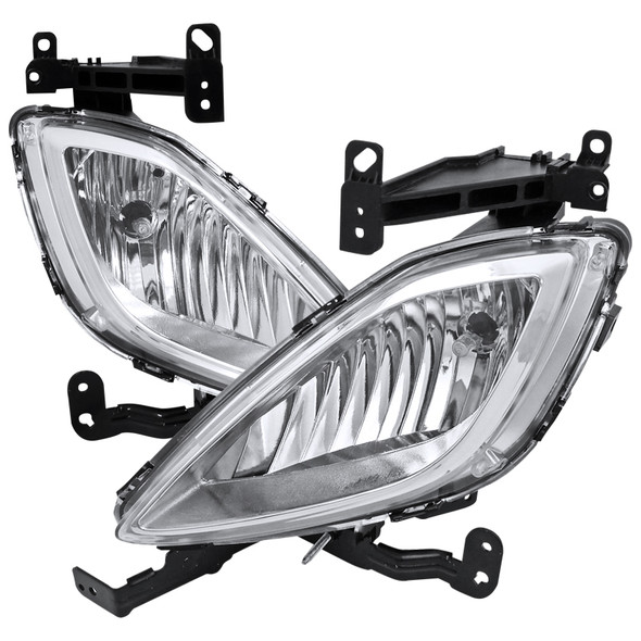 2011-2013 Hyundai Elantra Sedan 881 Fog Lights Kit (Chrome Housing/Clear Lens)