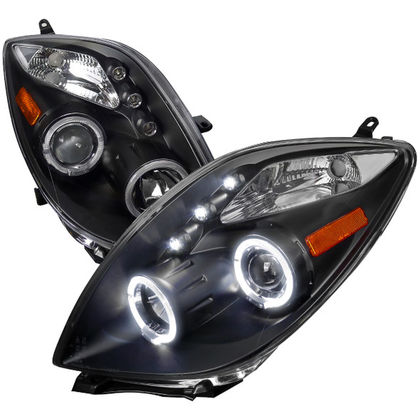2006-2008 Toyota Yaris Dual Halo Projector Headlights (Matte Black Housing/Clear Lens)