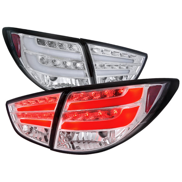 2010-2012 Hyundai Tucson LED Tail Lights (Chrome Housing/Clear Lens)