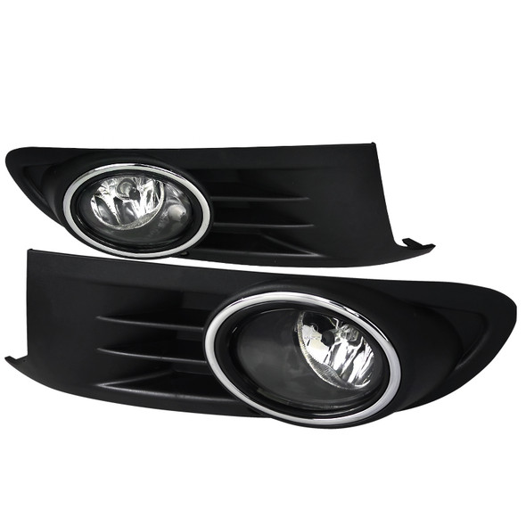 2010-2014 Volkswagen Jetta/Golf Mk6 TDI/TSI 12V/55W 9006 Fog Lights Kit (Chrome Housing/Clear Lens)