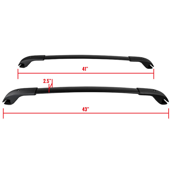 2010-2017 Subaru Impreza Sport/XV Crosstrek Black Powder Coated Aluminium Roof Rack Cross Bars