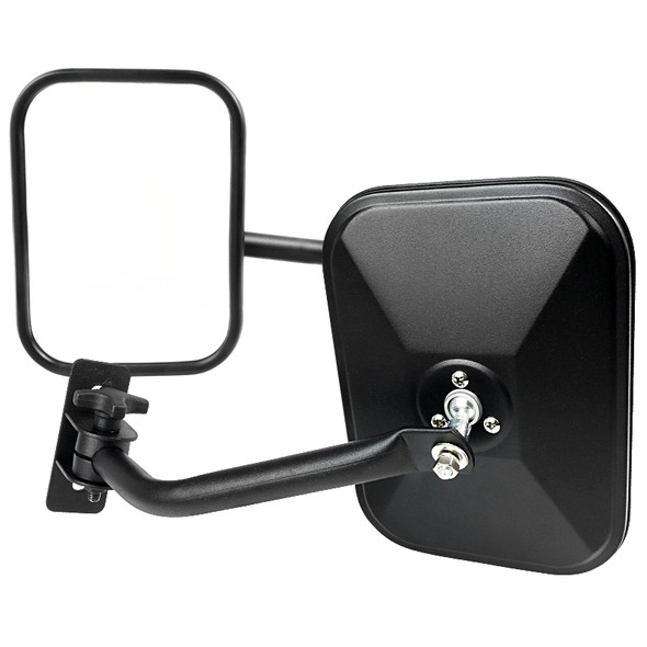 1997-2018 Jeep Wrangler TJ/JK/LJ/JKU Quick Release Black Stainless Steel Square Side Mirrors