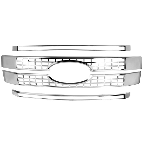 2017-2018 Ford F-250/F-350/F-450/F-550 SuperDuty Chrome ABS Grille Overlay