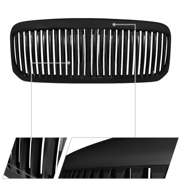 1999-2004 F-250/F-350/Excursion Black ABS Vertical Grille