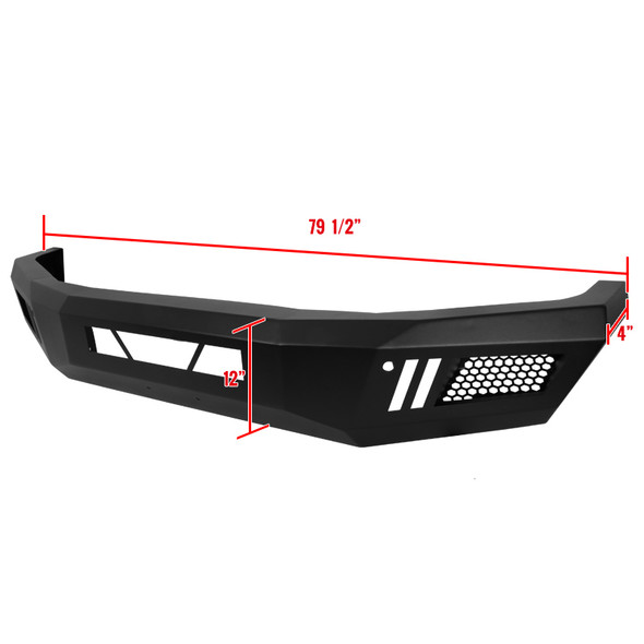 2014-2021 Toyota Tundra Black Heavy Duty Steel Front Bumper w/ LED Light Ports