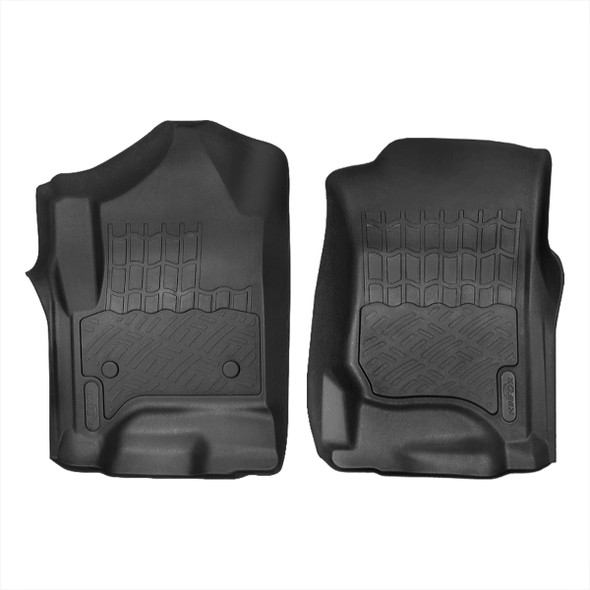 2007-2013 Chevrolet Silverado/Tahoe/Suburban/Avalanche GMC Sierra/Yukon All Weather Heavy Duty PVC Rubber Front Floor Mats - 2PC