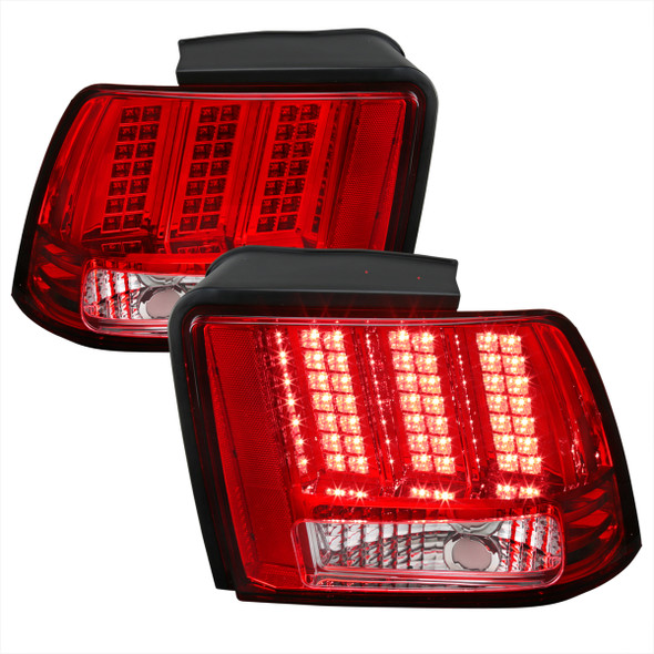 1999-2004 Ford Mustang Sequential LED Tail Lights - RS (Chrome