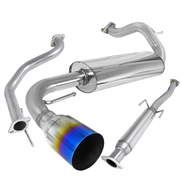 Cat-Back Exhaust System – 88-91 Honda Civic Hatchback Si – 2.25" T-304 SS – Burnt Tip 4.5"