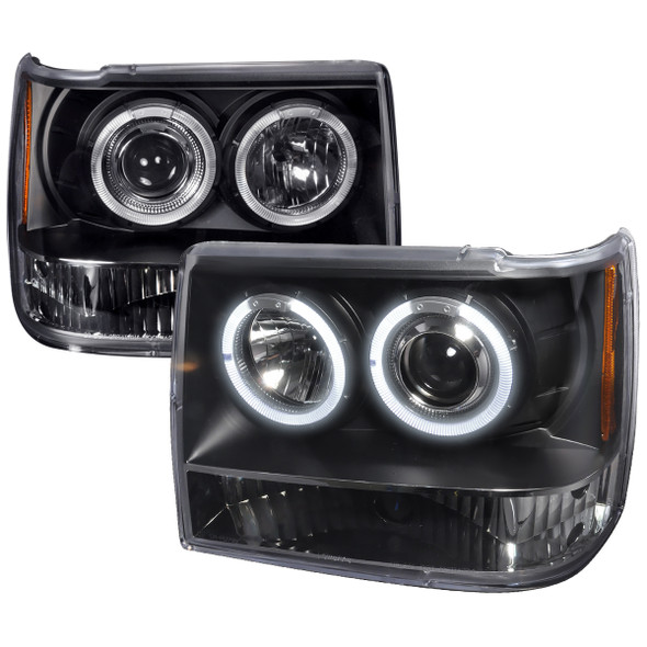 1993-1996 Jeep Grand Cherokee Dual Halo Projector Headlights