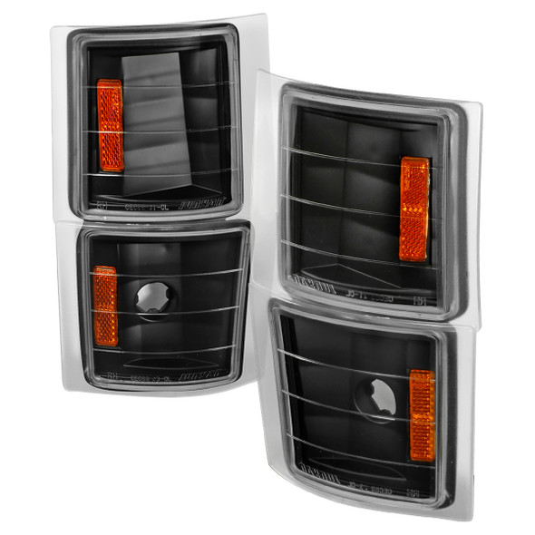 1994-1998 Chevrolet C/K Silverado/Tahoe Corner Lights (Matte Black Housing/Clear Lens)