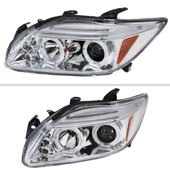 2005-2010 Scion tC Dual Halo Projector Headlights (Chrome Housing/Clear Lens)