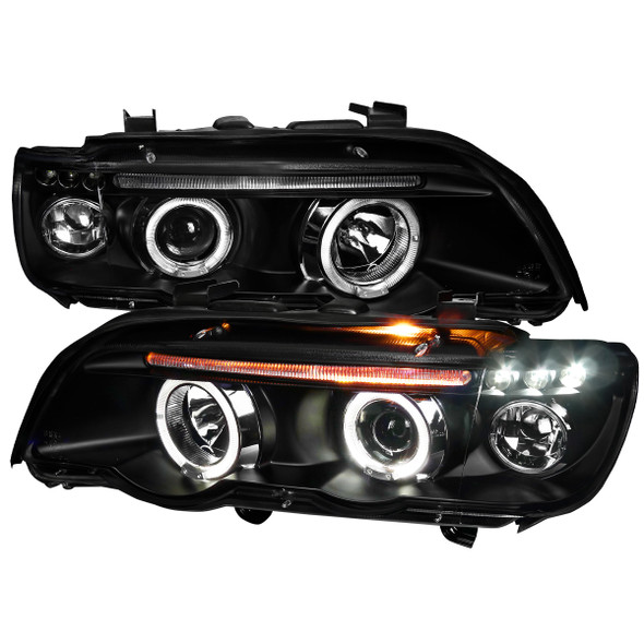 2001-2003 BMW E53 X5 Dual Halo Projector Headlights (Matte Black Housing/Clear Lens)