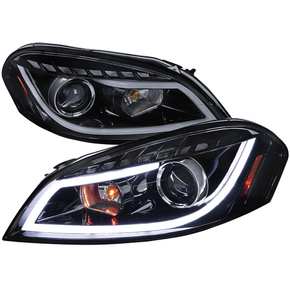 2006-2013 Chevrolet Impala / 2014-2015 Impala Limited / 2006-2007 Monte Carlo LED Bar Projector Headlights (Glossy Black Housing/Smoke Lens)