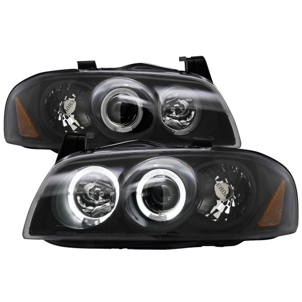 2004-2006 Nissan Sentra Dual Halo Projector Headlights (Matte Black Housing/Clear Lens)