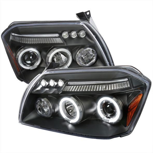 2005-2007 Dodge Dakota Dual Halo Projector Headlights (Matte Black