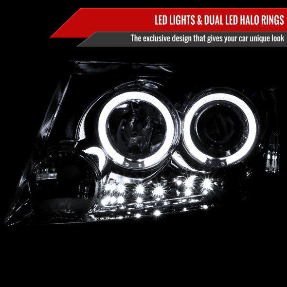 2004-2008 Ford F-150/ 2006-2008 Lincoln Mark LT Dual Halo Projector Headlights (Chrome Housing/Clear Lens)