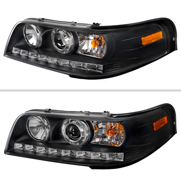 1998-2011 Ford Crown Victoria Factory Style Headlights w/ Corner