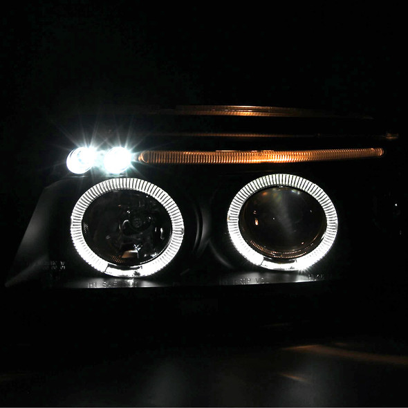 1996-1999 Audi A4 Dual Halo Projector Headlights (Matte Black Housing/Clear Lens)