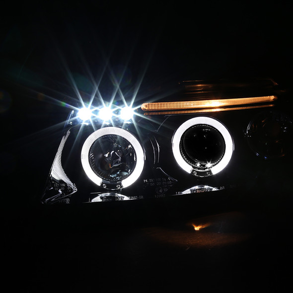 1997-2000 Volkswagen Passat Dual Halo Projector Headlights (Glossy Black Housing/Smoke Lens)