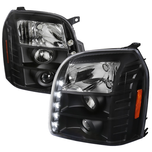 2007-2014 GMC Yukon/Yukon XL 1500/2500 Projector Headlights (Matte Black Housing/Clear Lens)
