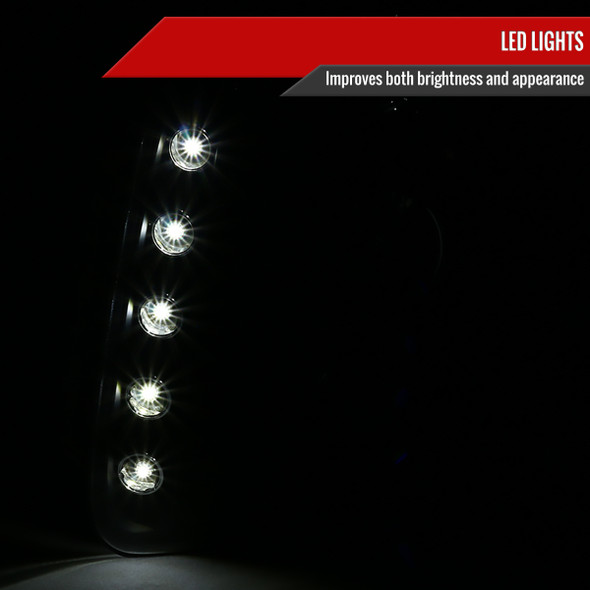 2007-2014 GMC Yukon/Yukon XL 1500/2500 Projector Headlights (Matte Black Housing/Clear Lens)