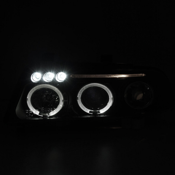 1999-2001 Audi A4/S4 Dual Halo Projector Headlights (Matte Black Housing/Clear Lens)