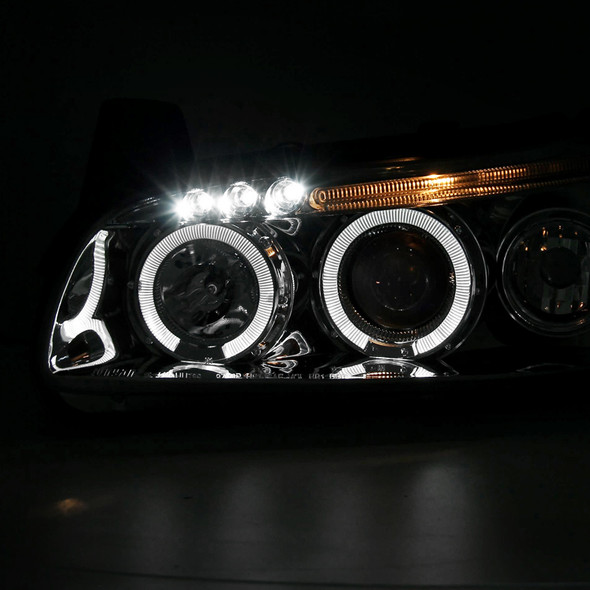 2000-2001 Nissan Maxima Dual Halo Projector Headlights (Chrome Housing/Clear Lens)