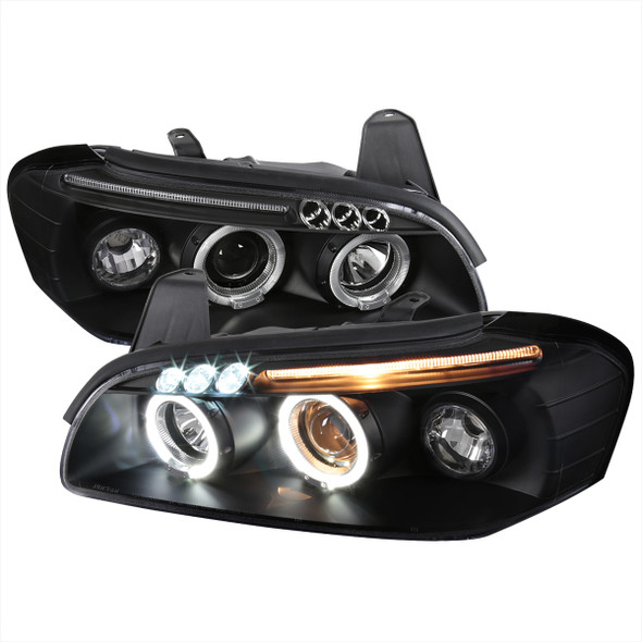 2000-2001 Nissan Maxima Dual Halo Projector Headlights (Matte Black Housing/Clear Lens)