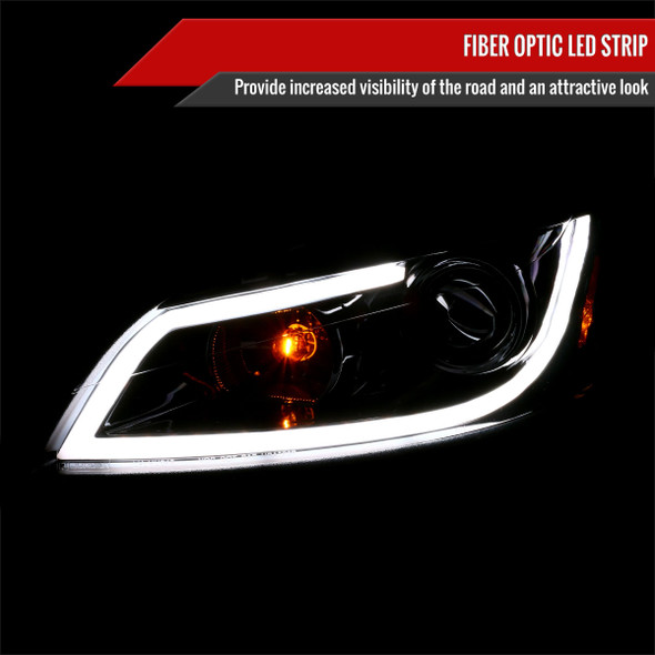 2006-2013 Chevrolet Impala / 2014-2015 Impala Limited / 2006-2007 Monte Carlo LED Bar Projector Headlights (Jet Black Housing/Clear Lens)