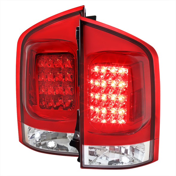 2005-2015 Nissan Armada LED Tail Lights (Chrome Housing/Red Clear Lens)