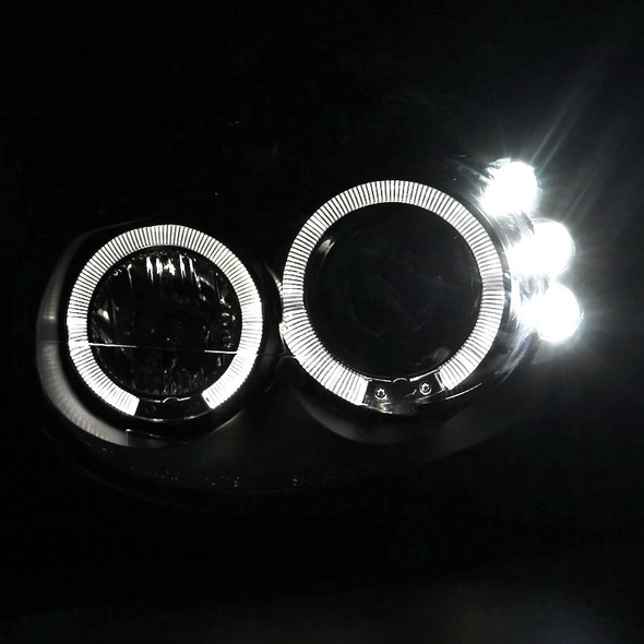 2003-2005 Dodge Neon Dual Halo Projector Headlights (Matte Black Housing/Clear Lens)