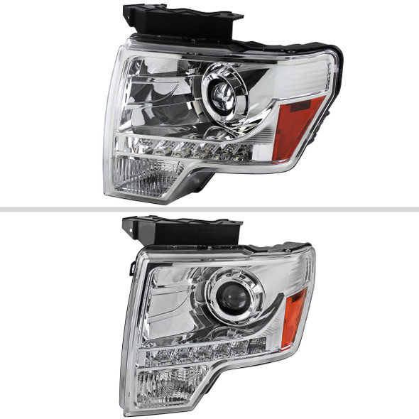 2009-2014 Ford F-150 Projector Headlights w/ LED Light Strip