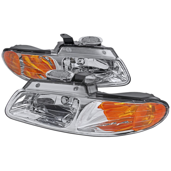 1996-2000 Dodge Caravan Chrysler Voyager/Town & Country Crystal Headlights (Chrome Housing/Clear Lens)