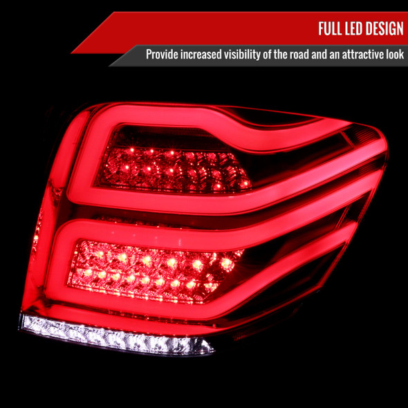 2006-2011 Mercedes Benz W164 ML Class LED Tail Lights (Chrome Housing/Red Lens)