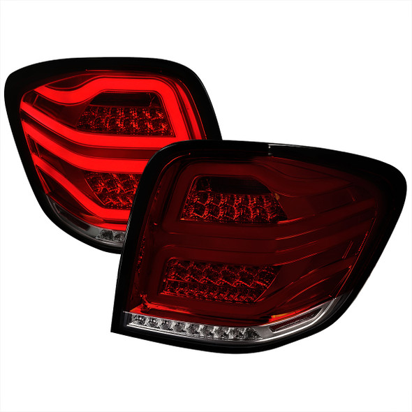 2006-2011 Mercedes Benz W164 ML Class LED Tail Lights (Chrome Housing/Red Smoke Lens)