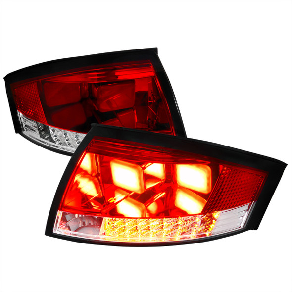 1999-2006 Audi TT V2 LED Tail Lights (Chrome Housing/Red Clear Lens)